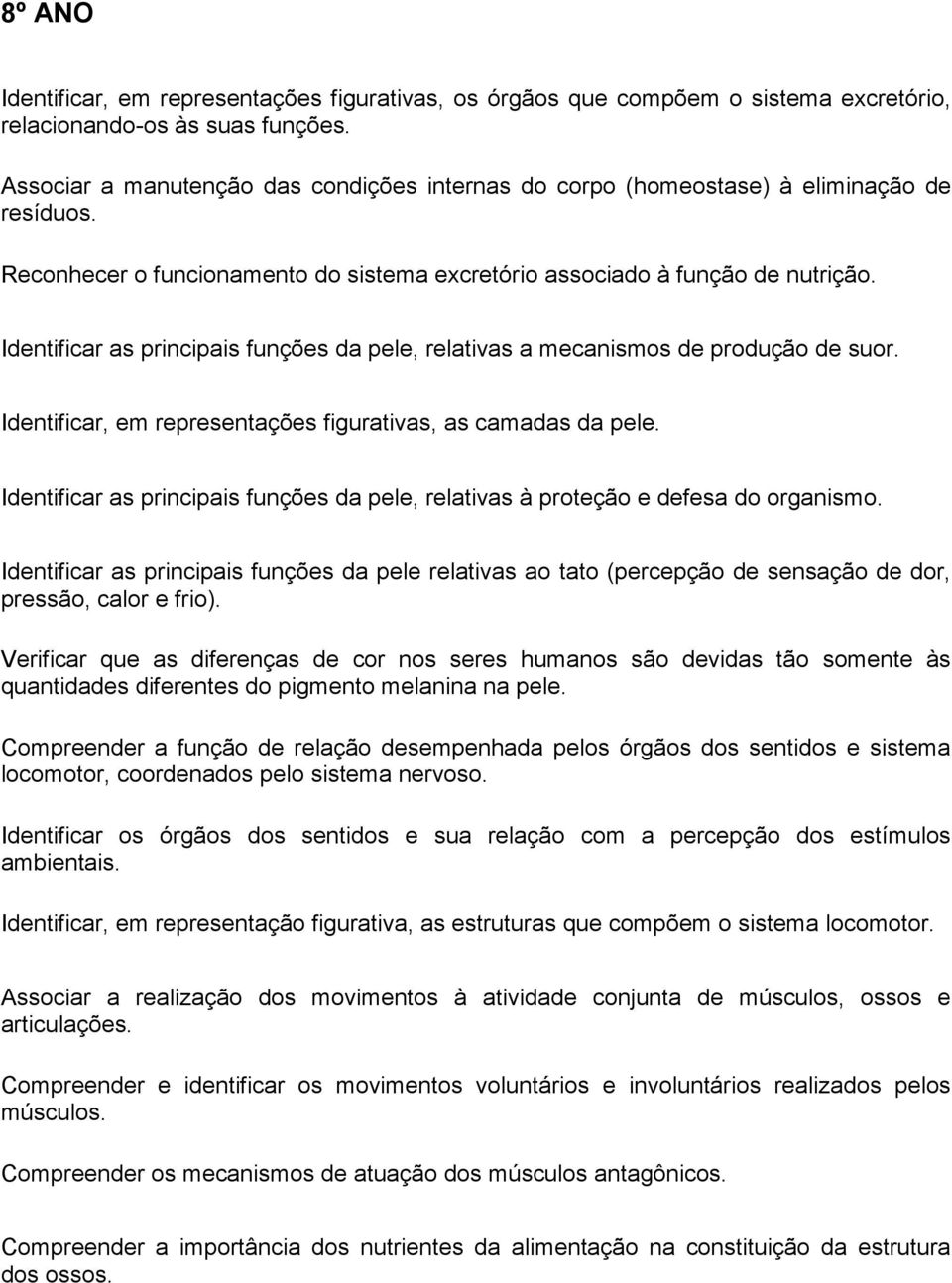 Identificar as principais funções da pele, relativas a mecanismos de produção de suor. Identificar, em representações figurativas, as camadas da pele.