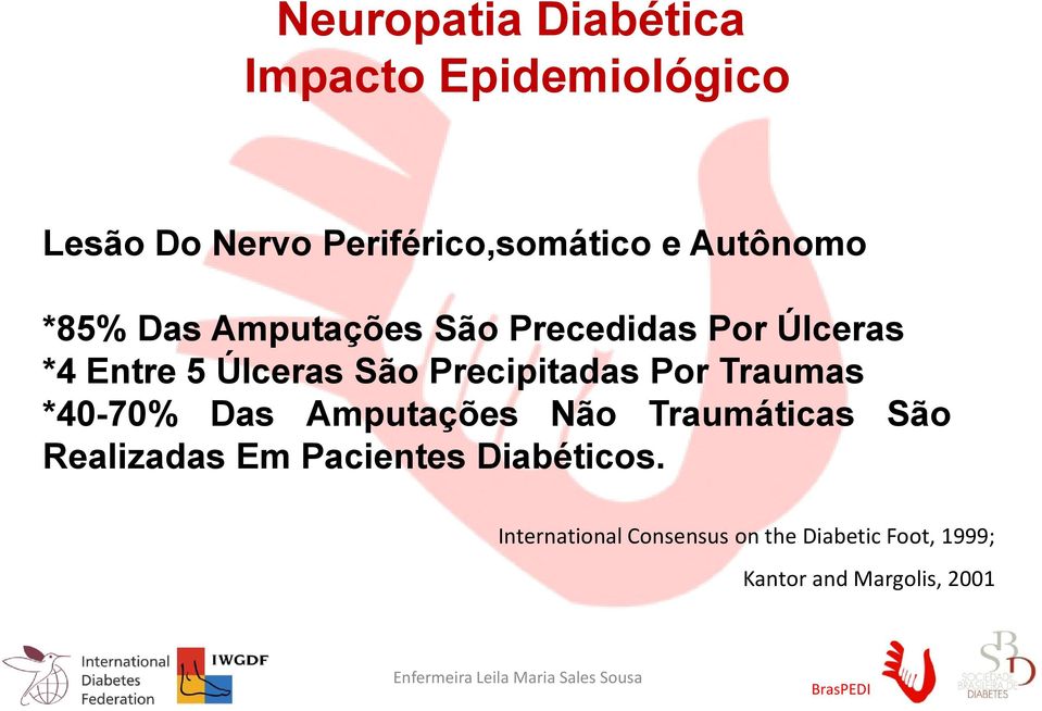 *40-70% Das Amputações Não Traumáticas São Realizadas Em Pacientes Diabéticos.