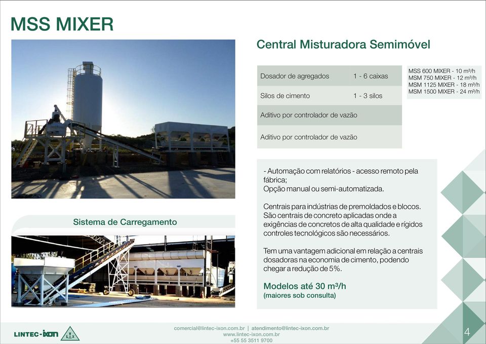 Sistema de Carregamento Centrais para indústrias de premoldados e blocos.