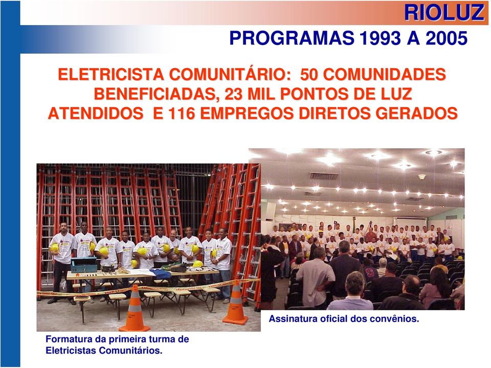 E 116 EMPREGOS DIRETOS GERADOS Formatura da primeira