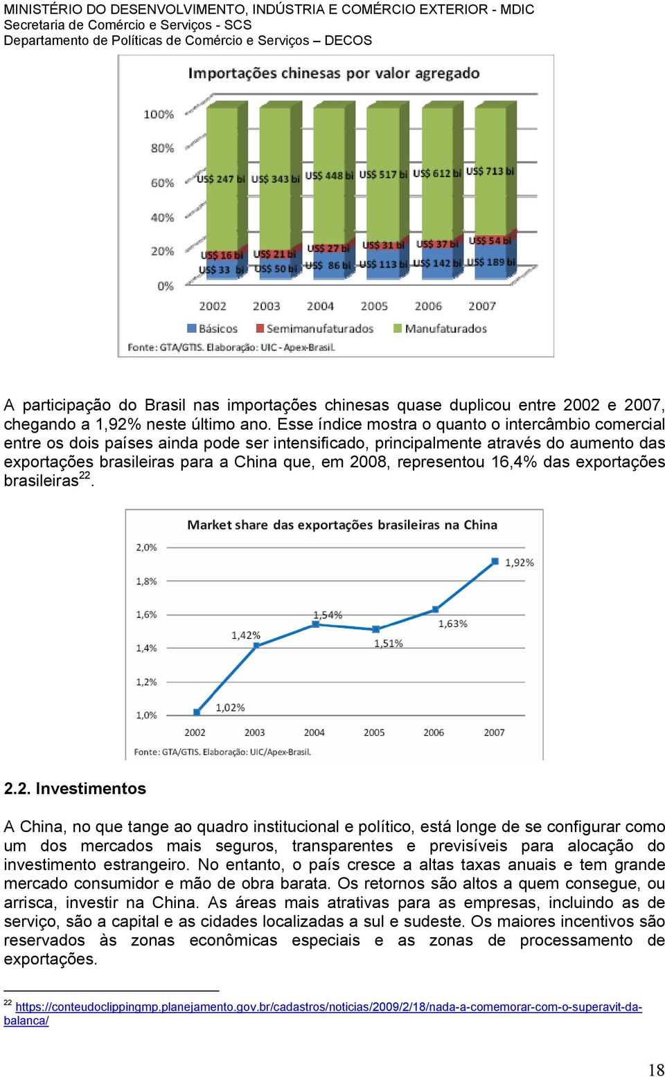 representou 16,4% das exportações brasileiras 22