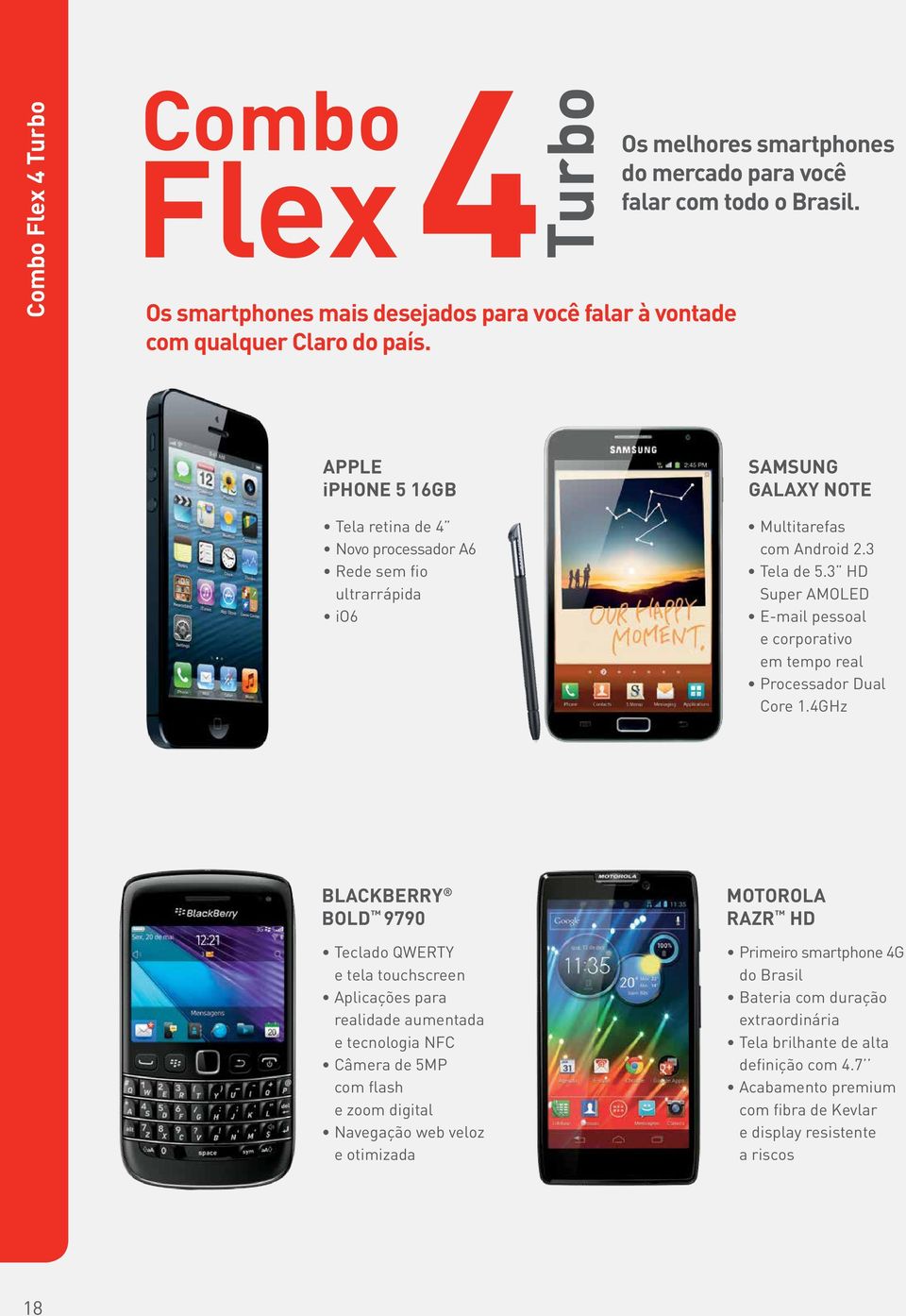 3 HD Super AMOLED E-mail pessoal e corporativo em tempo real Processador Dual Core 1.