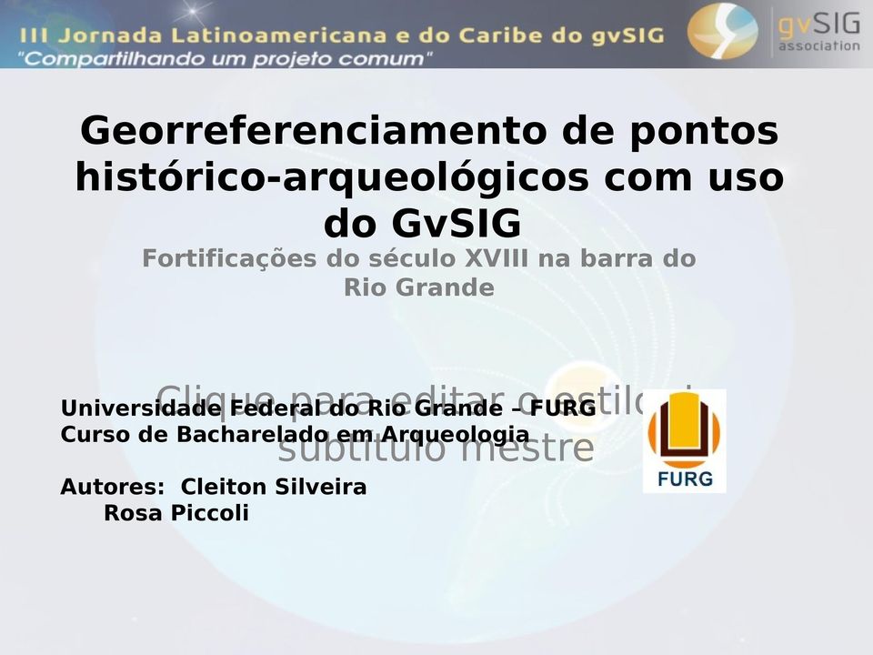 o estilo do subtítulo mestre Universidade Federal do Rio Grande FURG