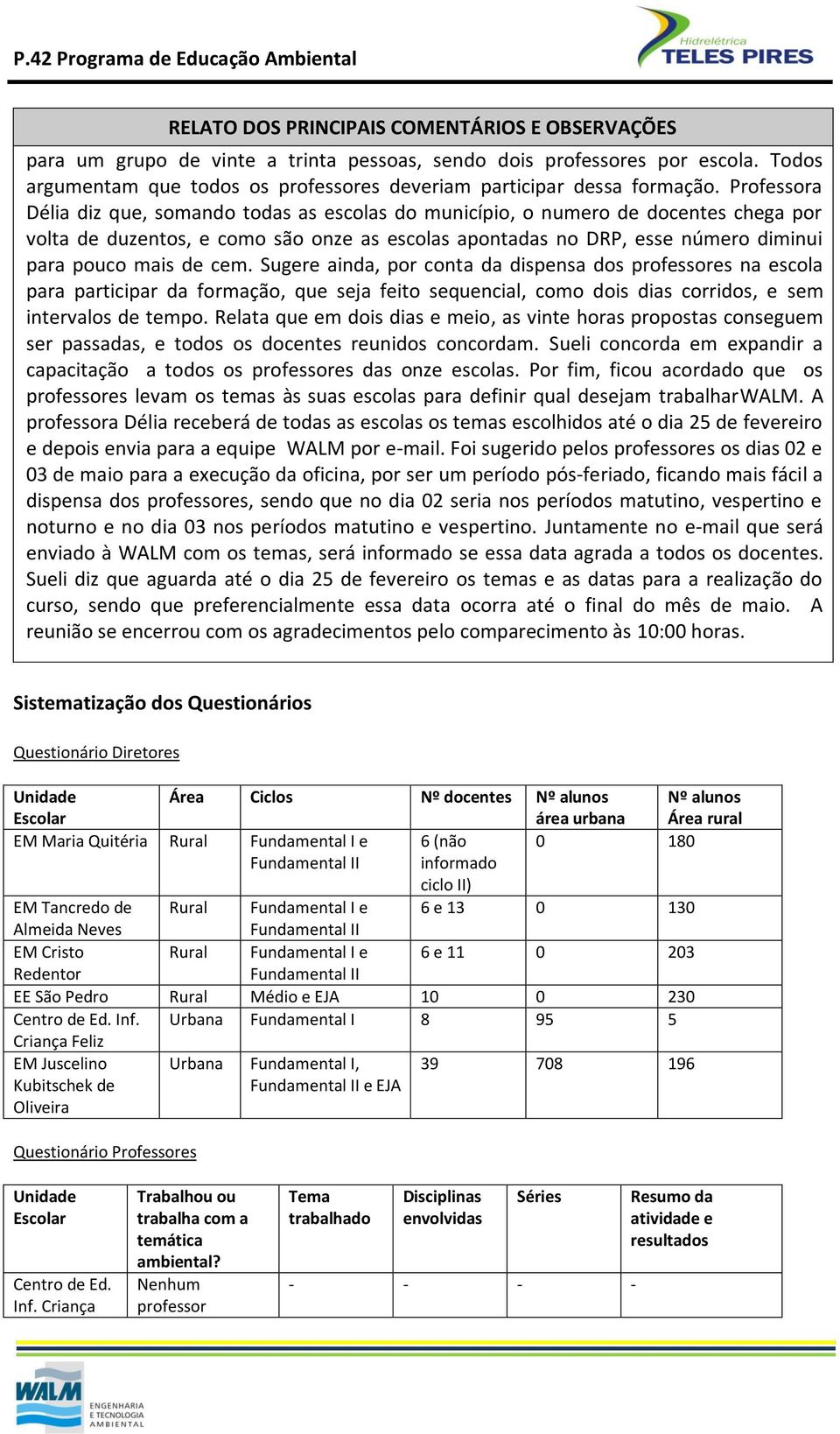 Professora Délia diz que, somando todas as escolas do município, o numero de docentes chega por volta de duzentos, e como são onze as escolas apontadas no DRP, esse número diminui para pouco mais de