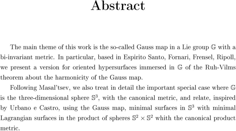 the harmonicity of the Gauss map.