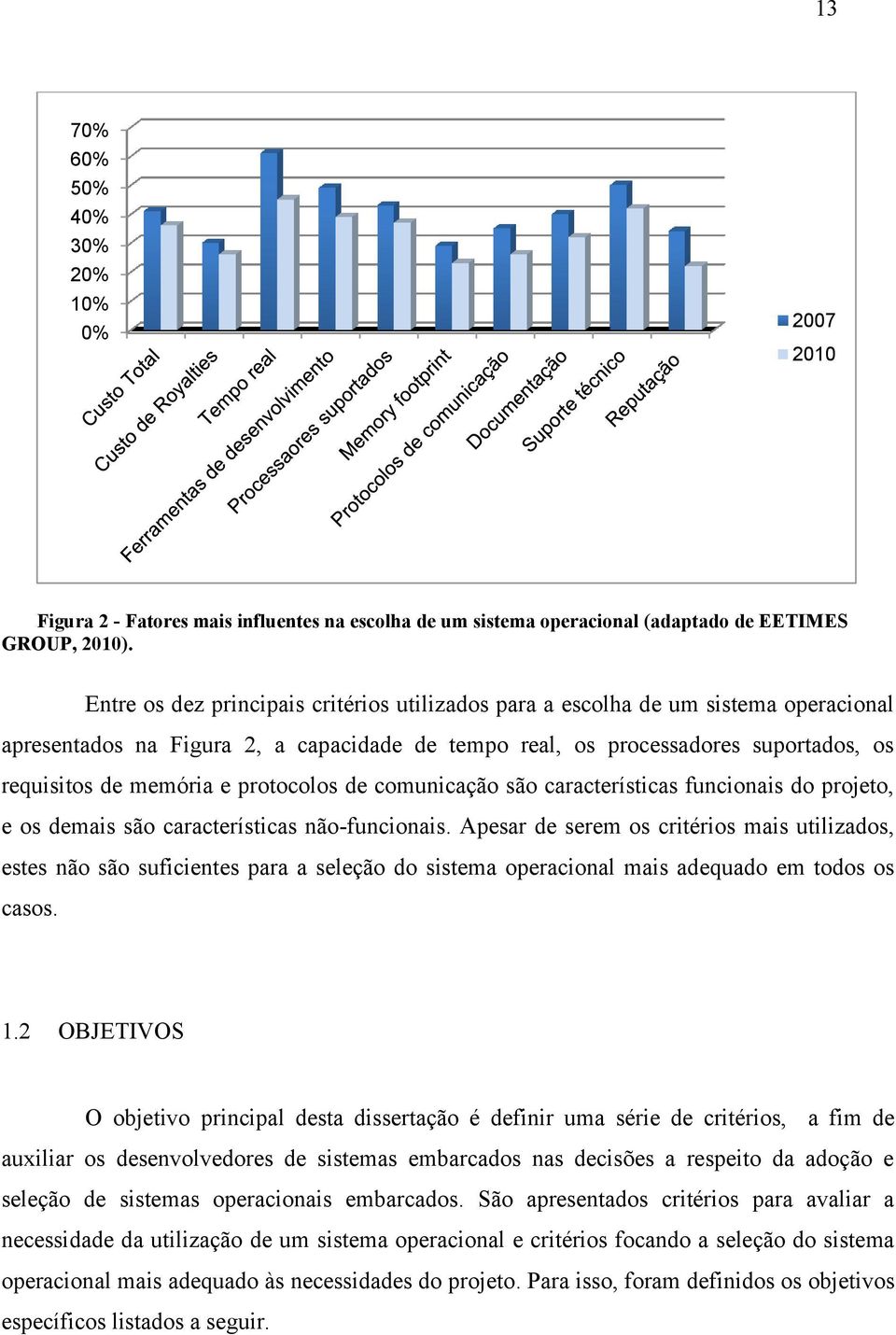 protocolos de comunicação são características funcionais do projeto, e os demais são características não-funcionais.