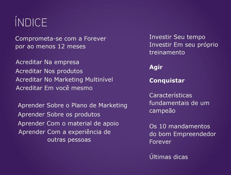 material de apoio Aprender Com a experiência de outras pessoas Investir Seu tempo Investir Em seu próprio