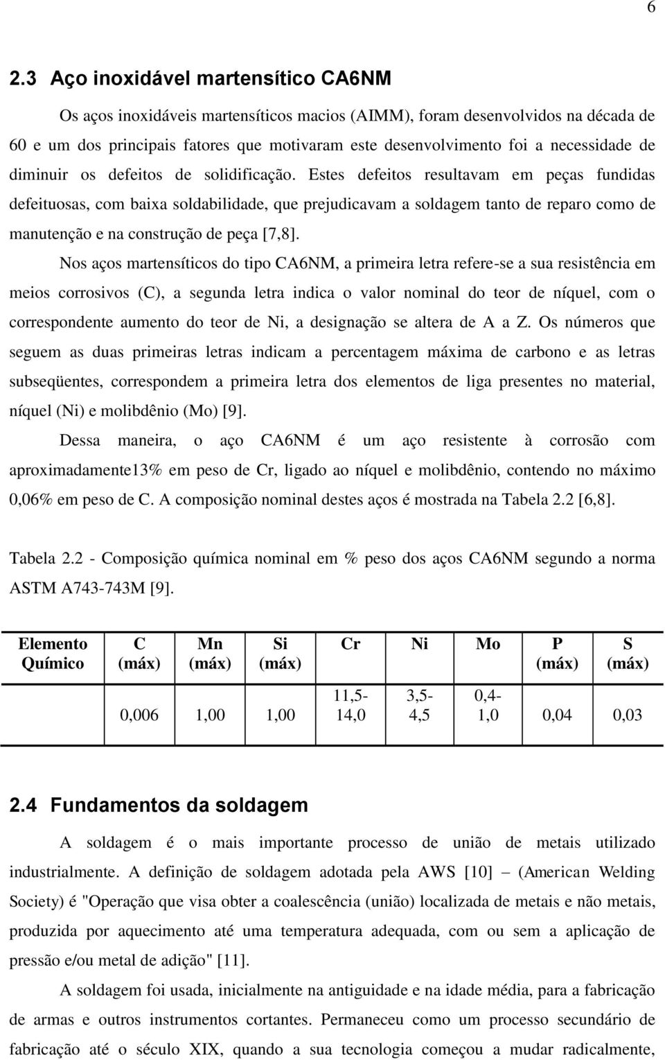 Estes defeitos resultavam em peças fundidas defeituosas, com baixa soldabilidade, que prejudicavam a soldagem tanto de reparo como de manutenção e na construção de peça [7,8].