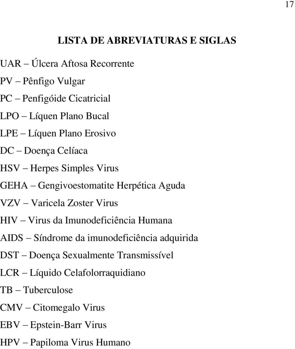 Varicela Zoster Virus HIV Virus da Imunodeficiência Humana AIDS Síndrome da imunodeficiência adquirida DST Doença