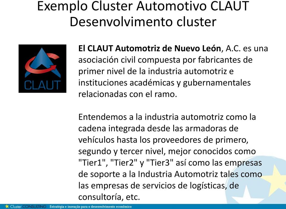 AUT Desenvolvimento cluster El CL