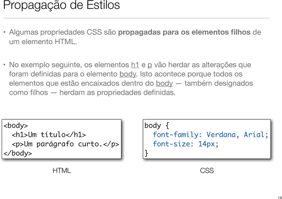 Isto acontece porque todos os elementos que estão encaixados dentro do body também designados como filhos herdam as