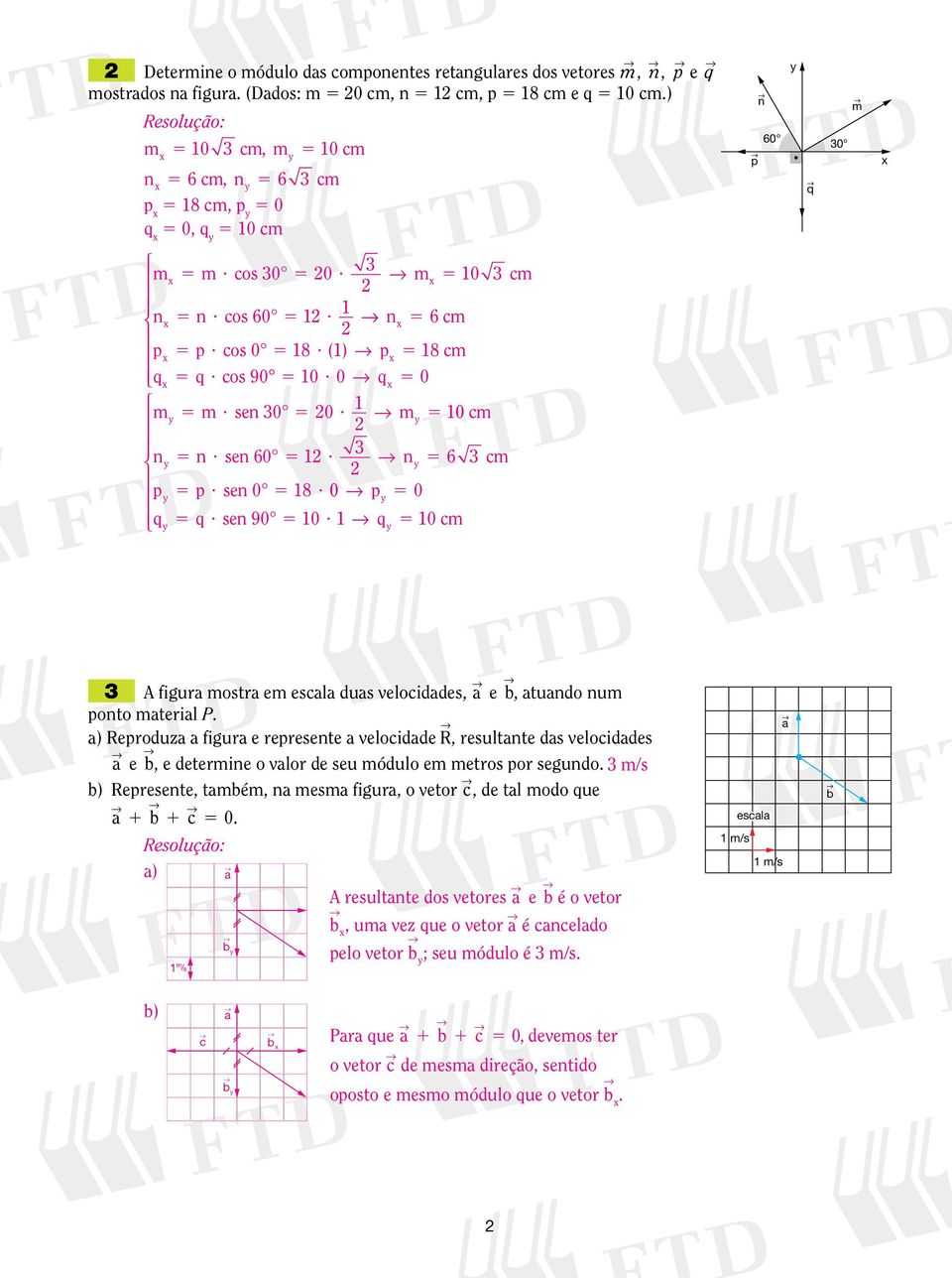 cos 90 5 10 0 qx 5 0 5 sen 30 5 0 1 y y 5 10 c 60 1 3 ny 5 n sen 5 ny 5 6 3 c py 5 p sen 0 5 18 0 py 5 0 qy 5 q sen 90 5 10 1 qy 5 10 c 3 A figur ostr e escl dus elociddes, e b, tundo nu ponto teril