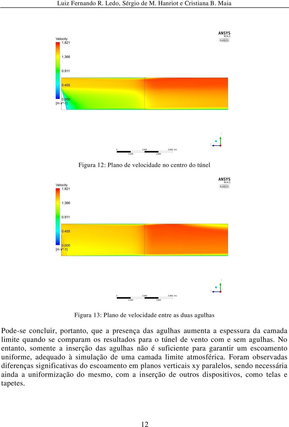 No entanto, somente a inserção das agulhas não é suficiente para garantir um escoamento uniforme, adequado à simulação de uma camada limite atmosférica.