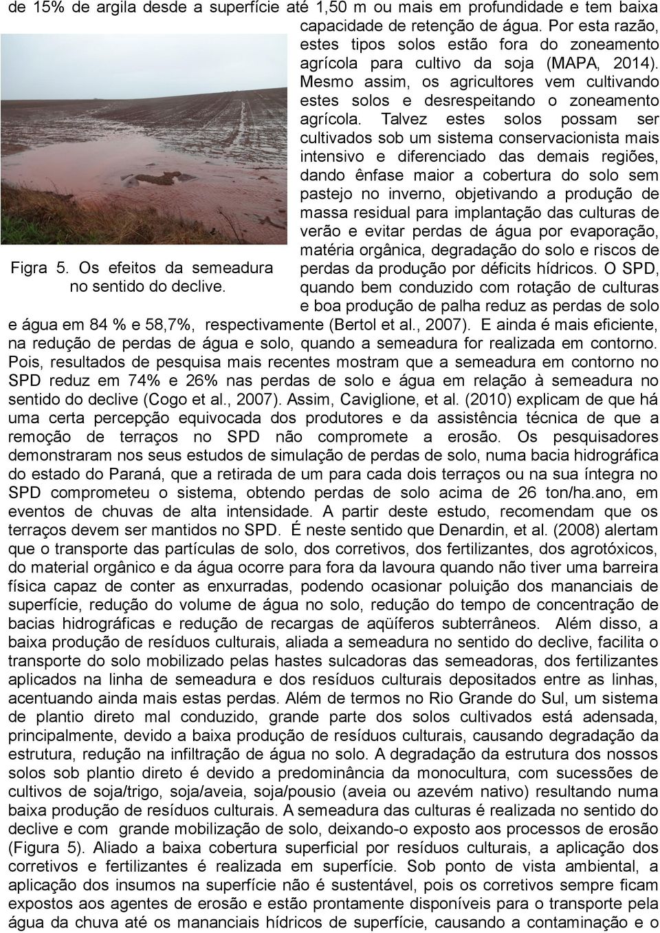 Talvez estes solos possam ser cultivados sob um sistema conservacionista mais intensivo e diferenciado das demais regiões, dando ênfase maior a cobertura do solo sem pastejo no inverno, objetivando a