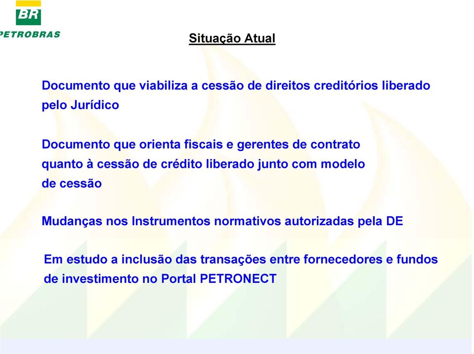 liberado junto com modelo de cessão Mudanças nos Instrumentos normativos autorizadas pela