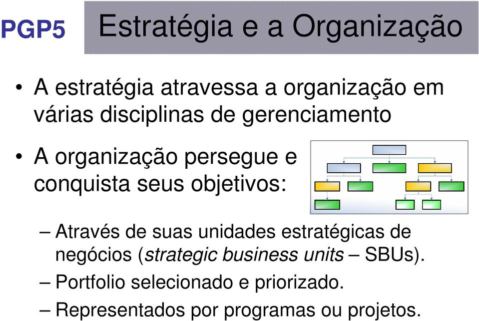 objetivos: Através de suas unidades estratégicas de negócios (strategic