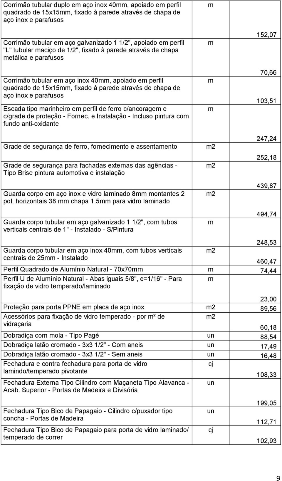 Escada tipo arinheiro e perfil de ferro c/ancorage e c/grade de proteção - Fornec.