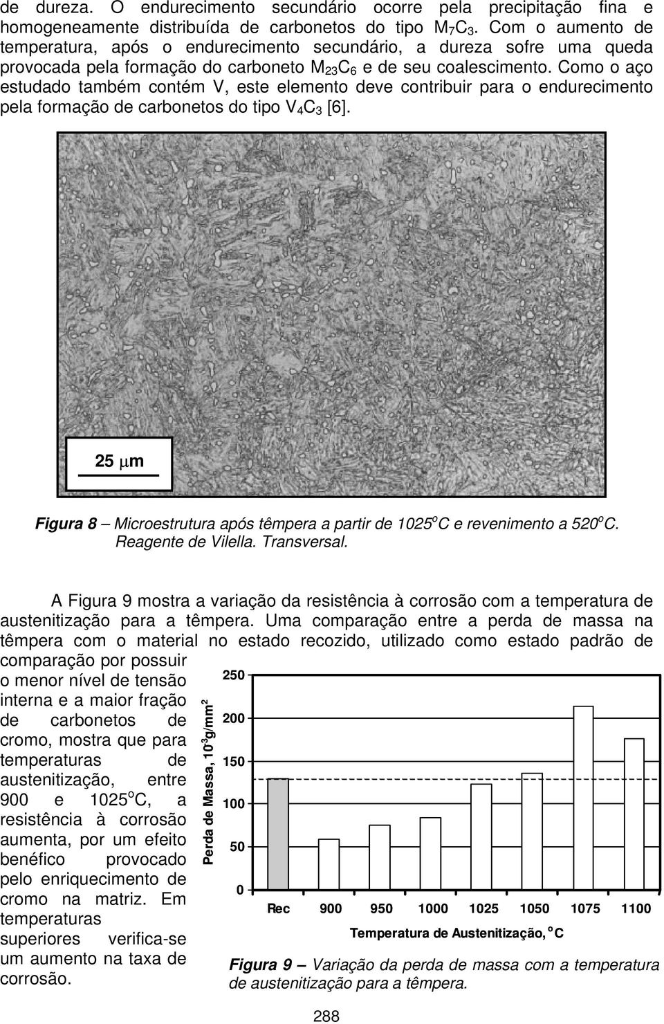 Como o aço estudado também contém V, este elemento deve contribuir para o endurecimento pela formação de carbonetos do tipo V 4 C 3 [6].