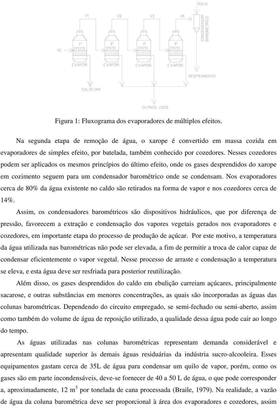 Nesses cozedores podem ser aplicados os mesmos princípios do último efeito, onde os gases desprendidos do xarope em cozimento seguem para um condensador barométrico onde se condensam.