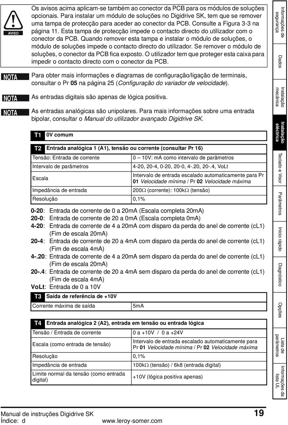 Esta tampa de protecção impede o contacto directo do utilizador com o conector da PCB.