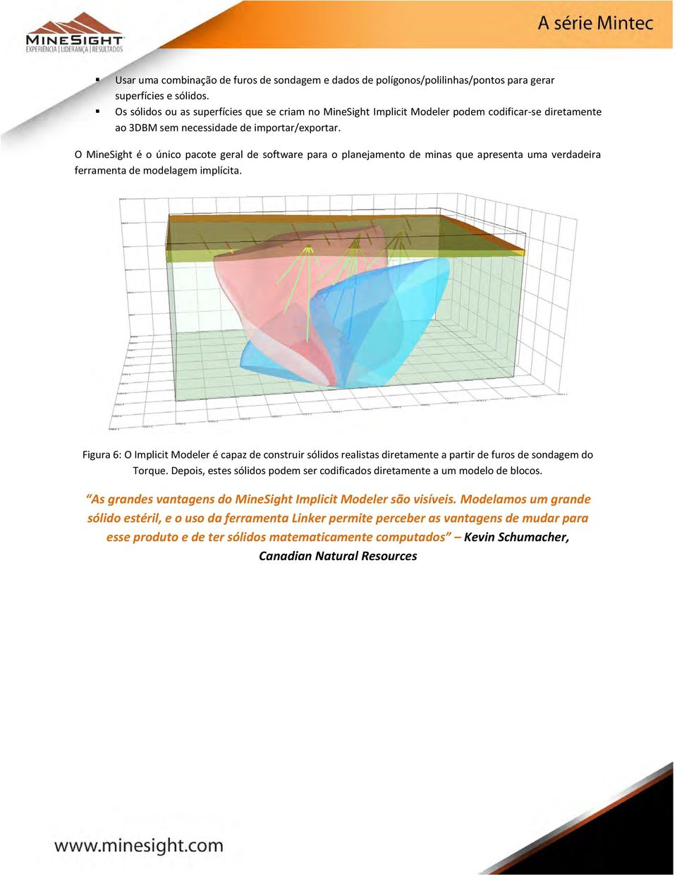 O MineSight é o único pacote geral de software para o planejamento de minas que apresenta uma verdadeira ferramenta de modelagem implícita.