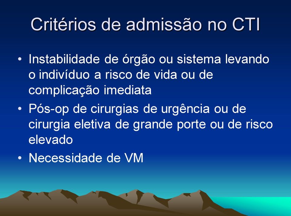 complicação imediata Pós-op de cirurgias de urgência ou de