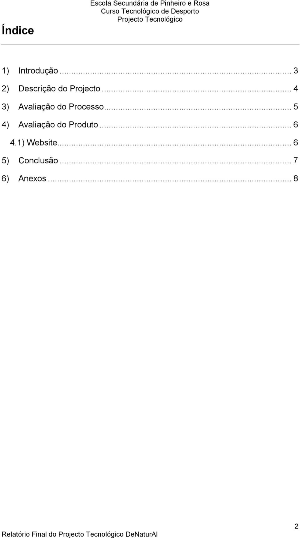 .. 5 4) Avaliação do Produto... 6 4.1) Website.