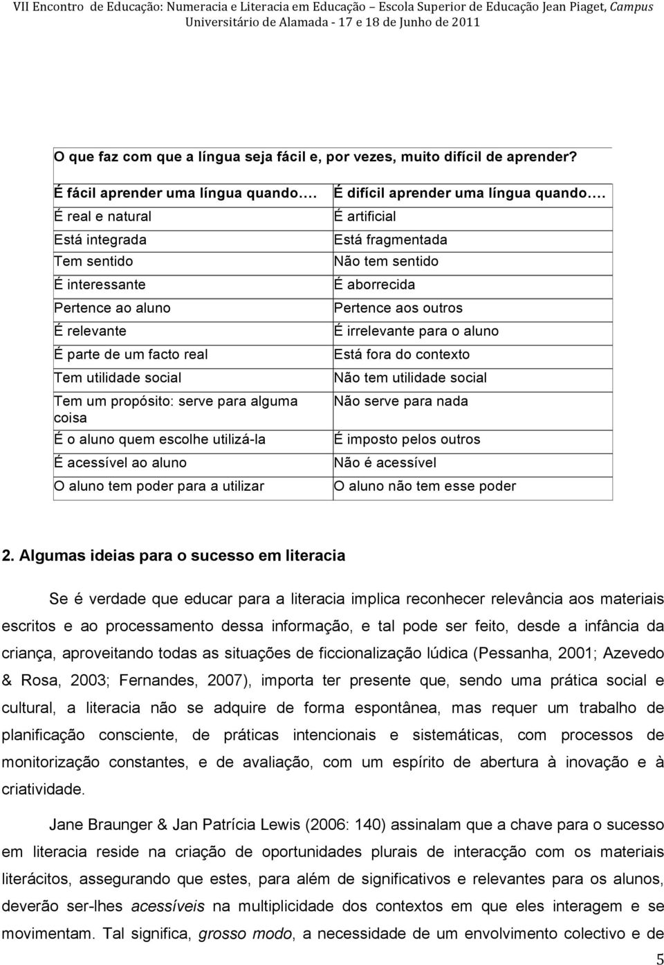 É real e natural Está integrada Tem sentido É interessante Pertence ao aluno É relevante É parte de um facto real Tem utilidade social Tem um propósito: serve para alguma coisa É o aluno quem escolhe