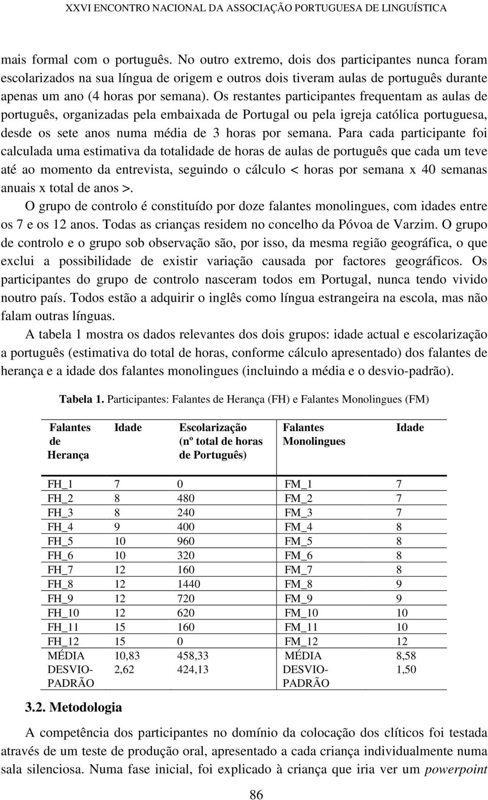 Os restantes participantes frequentam as aulas de português, organizadas pela embaixada de Portugal ou pela igreja católica portuguesa, desde os sete anos numa média de 3 horas por semana.