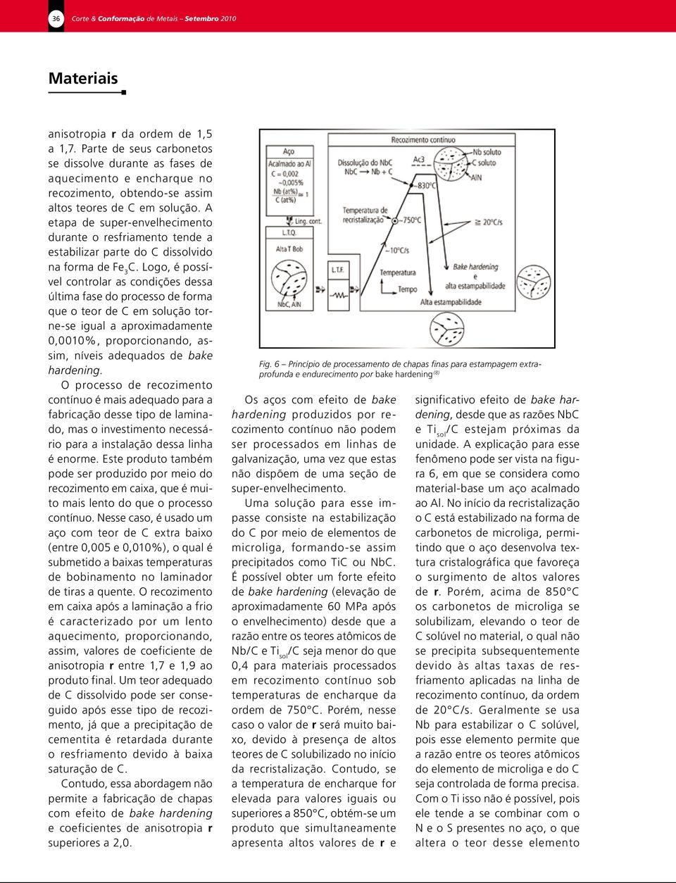 Logo, é possível controlar as condições dessa última fase do processo de forma que o teor de C em solução torne-se igual a aproximadamente 0,0010%, proporcionando, assim, níveis adequados de bake