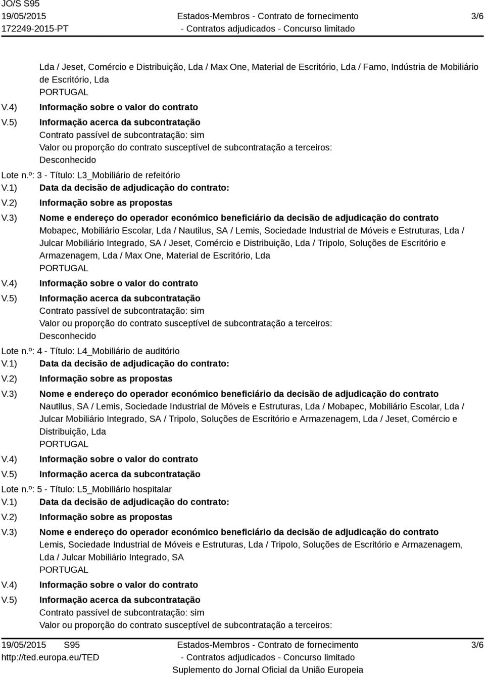 Comércio e Distribuição, Lda / Tripolo, Soluções de Escritório e Armazenagem, Lda / Max One, Material de Escritório, Lda Lote n.