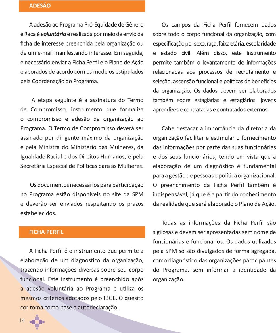 A etapa seguinte é a assinatura do Termo de Compromisso, instrumento que formaliza o compromisso e adesão da organização ao Programa.