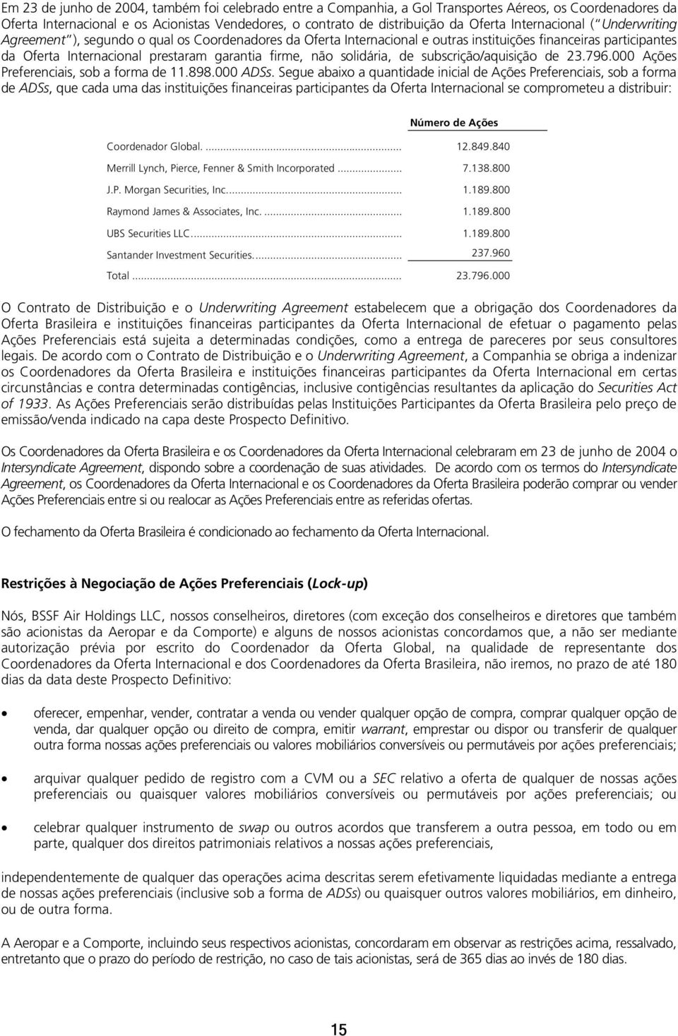 solidária, de subscrição/aquisição de 23.796.000 Ações Preferenciais, sob a forma de 11.898.000 ADSs.