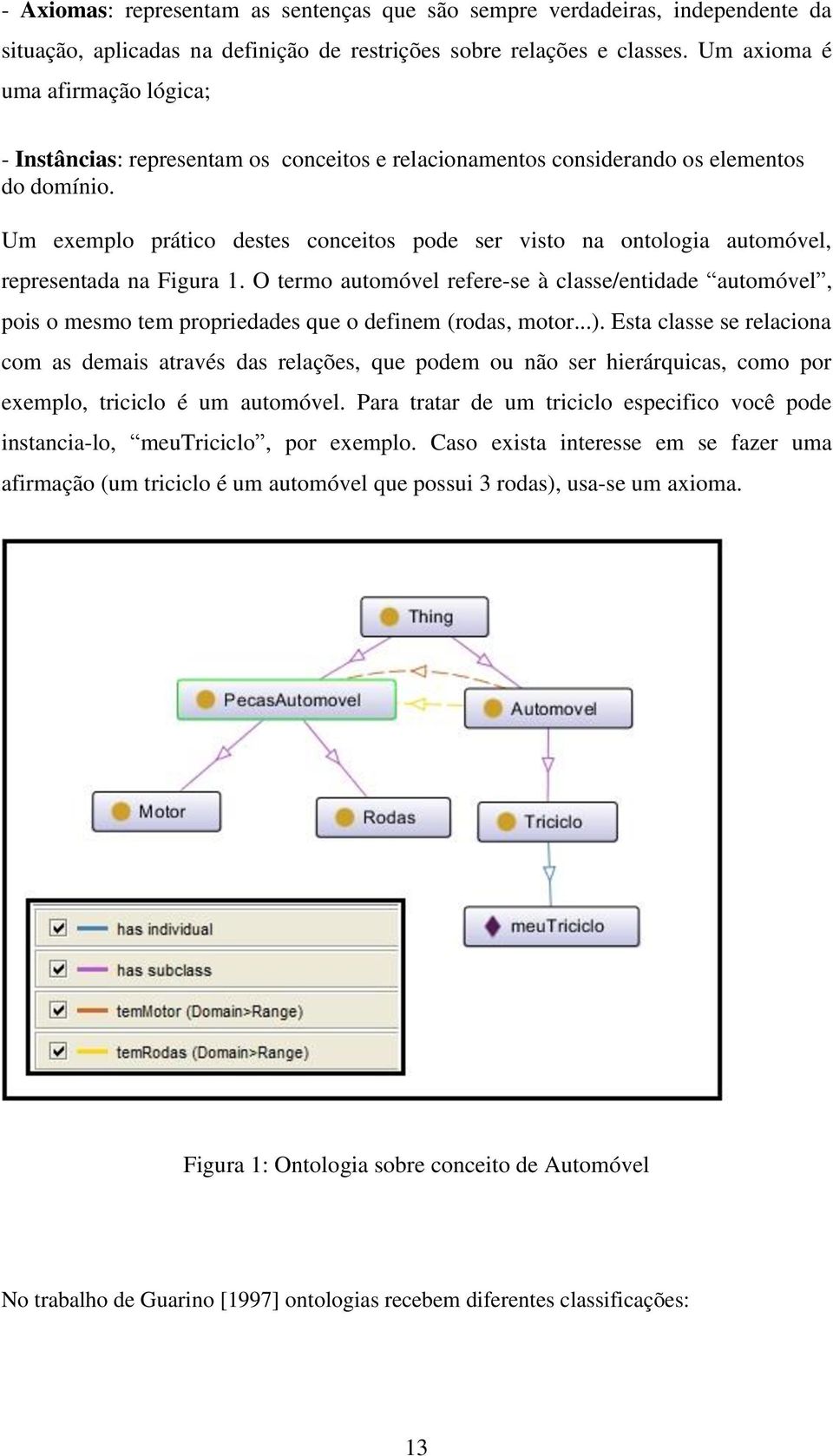 Um exemplo prático destes conceitos pode ser visto na ontologia automóvel, representada na Figura 1.