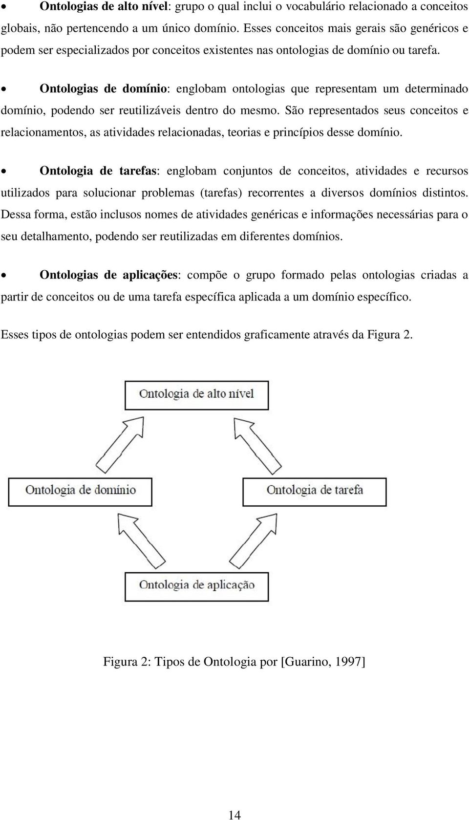Ontologias de domínio: englobam ontologias que representam um determinado domínio, podendo ser reutilizáveis dentro do mesmo.
