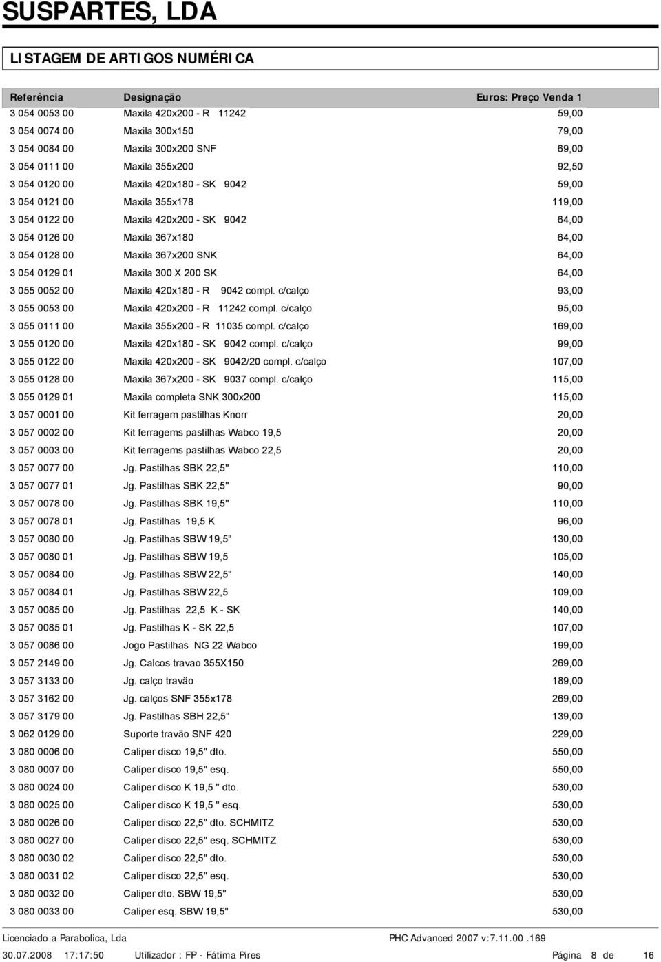 055 0052 00 Maxila 420x180 - R 9042 compl. c/calço 93,00 3 055 0053 00 Maxila 420x200 - R 11242 compl. c/calço 95,00 3 055 0111 00 Maxila 355x200 - R 11035 compl.