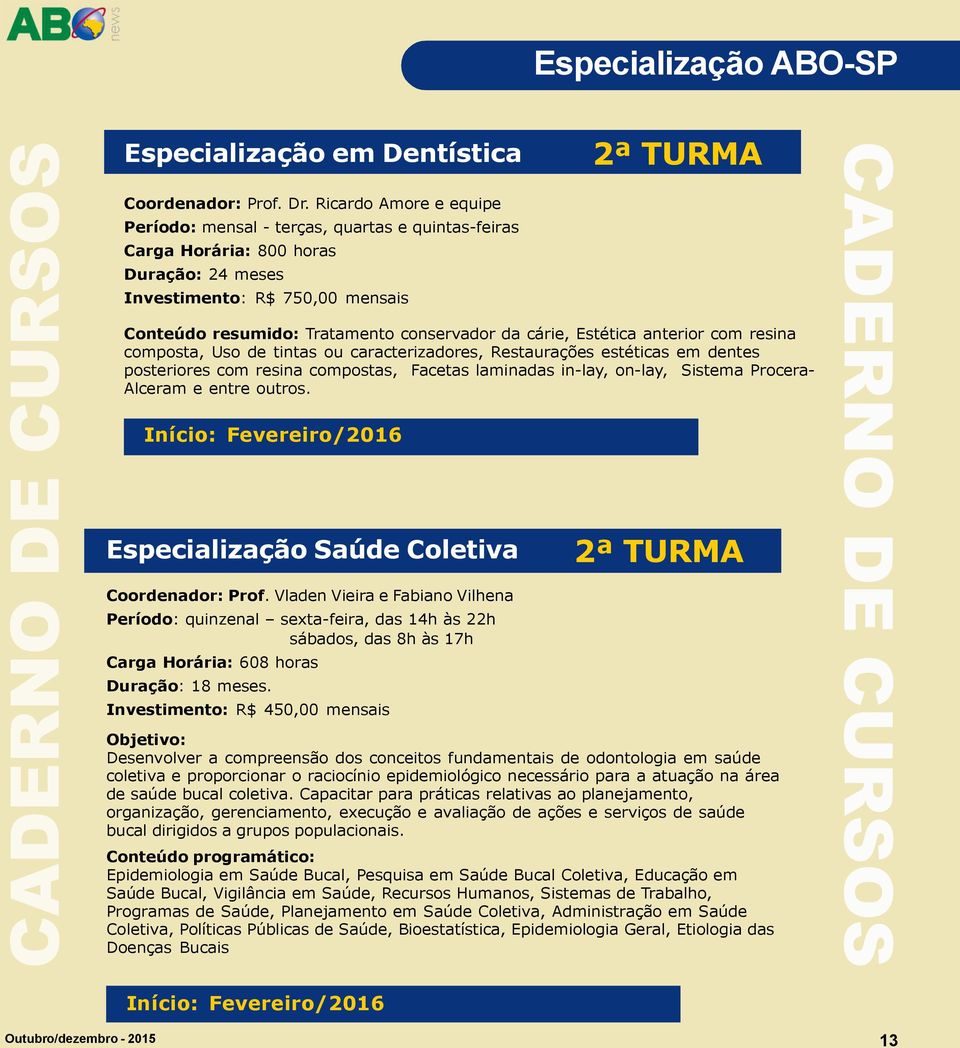 cárie, Estética anterior com resina composta, Uso de tintas ou caracterizadores, Restaurações estéticas em dentes posteriores com resina compostas, Facetas laminadas in-lay, on-lay, Sistema Procera-