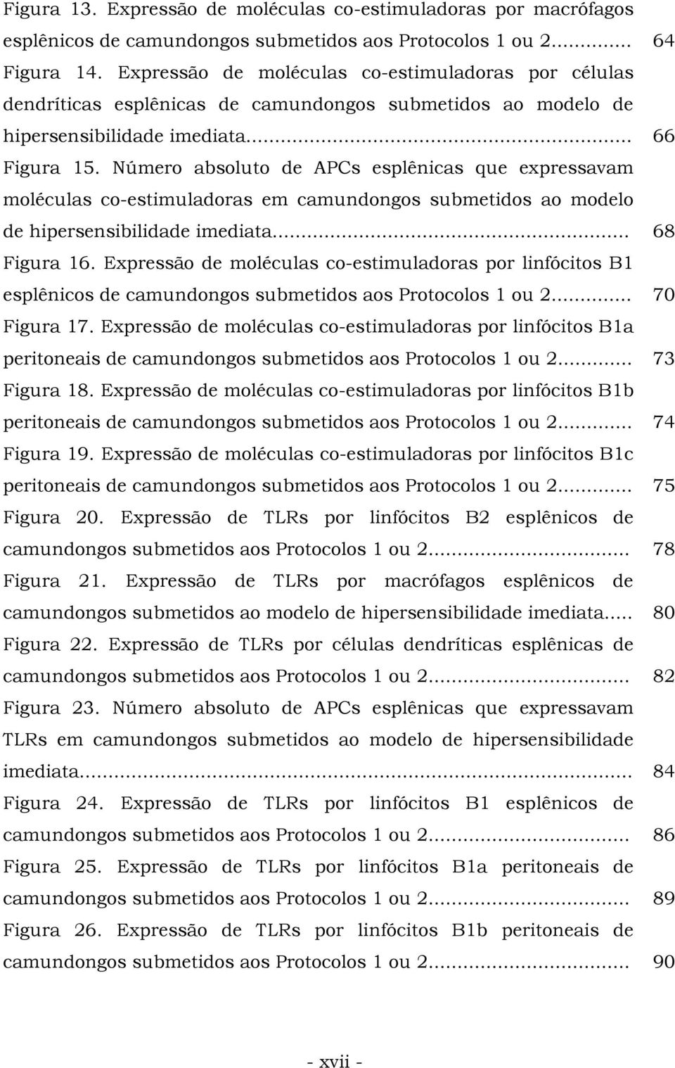 Número absoluto de APCs esplênicas que expressavam moléculas co-estimuladoras em camundongos submetidos ao modelo de hipersensibilidade imediata... 68 Figura 16.