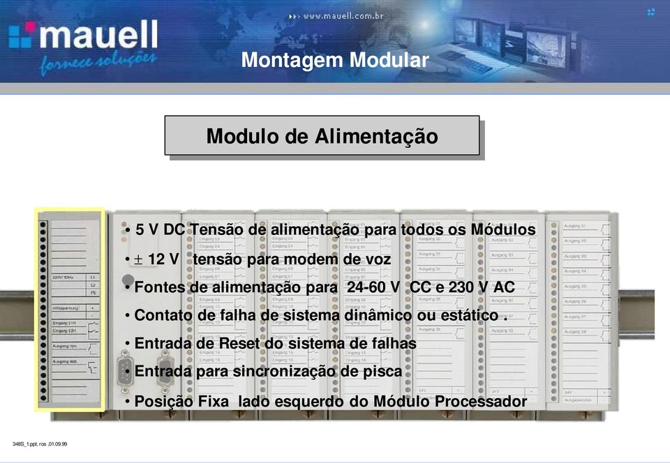 AC Contato de falha de sistema dinâmico ou estático.