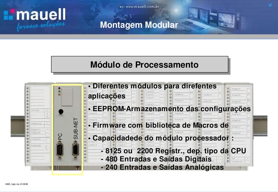 biblioteca de Macros de Capacidadede do módulo processador : - 8125 ou 2200