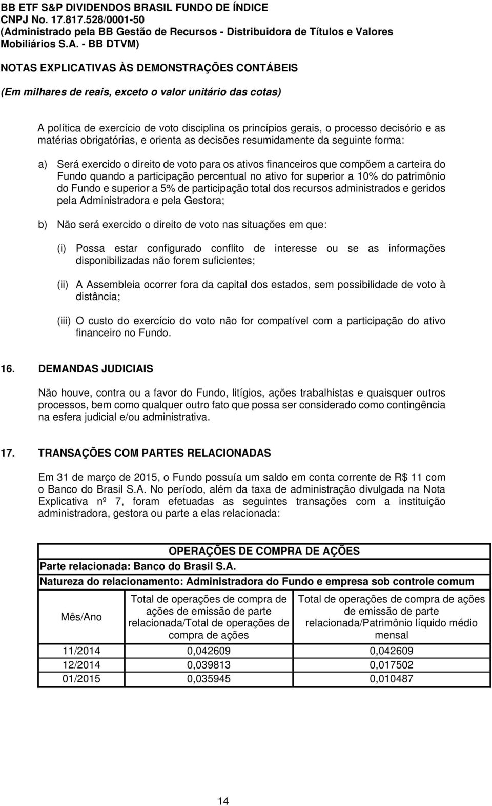 superior a 5% de participação total dos recursos administrados e geridos pela Administradora e pela Gestora; b) Não será exercido o direito de voto nas situações em que: (i) Possa estar configurado