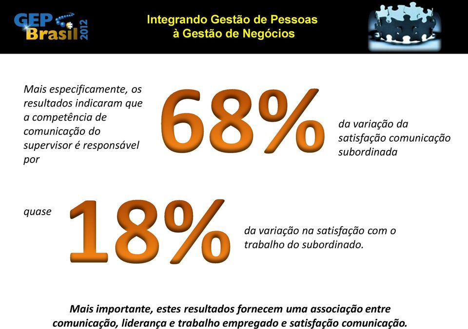 variação na satisfação com o trabalho do subordinado.