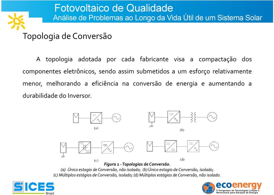 durabilidade do Inversor. Figura 1 Topologias de Conversão.