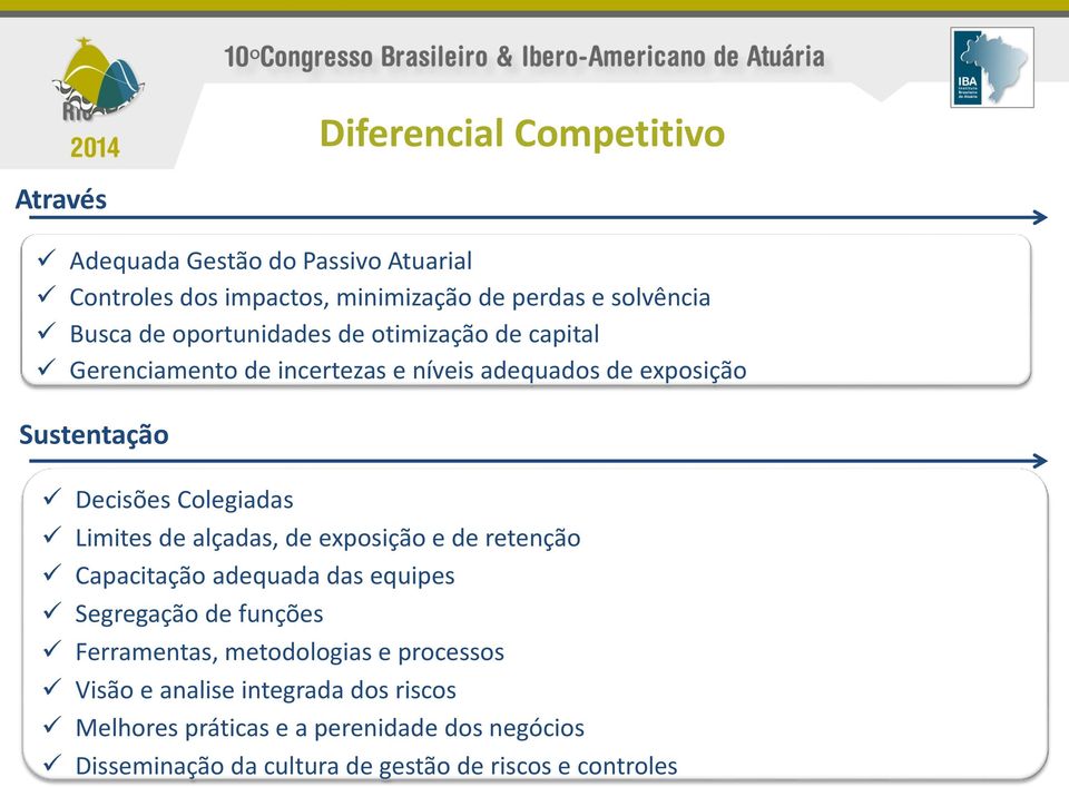 Limites de alçadas, de exposição e de retenção Capacitação adequada das equipes Segregação de funções Ferramentas, metodologias e