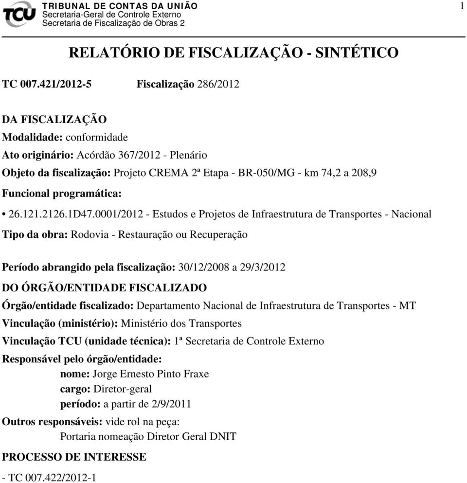 Funcional programática: 26.121.2126.1D47.