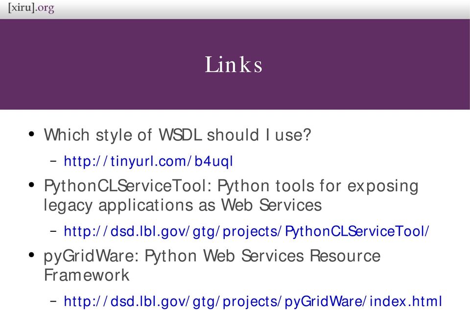 as Web Services http:/ / dsd.lbl.
