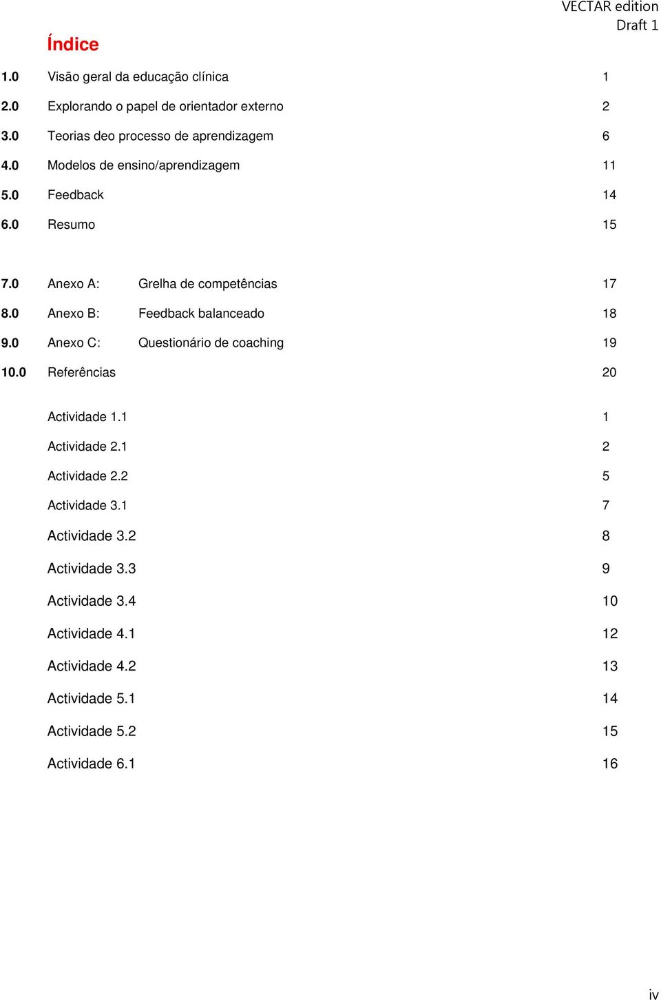 0 Anexo A: Grelha de competências 17 8.0 Anexo B: Feedback balanceado 18 9.0 Anexo C: Questionário de coaching 19 10.