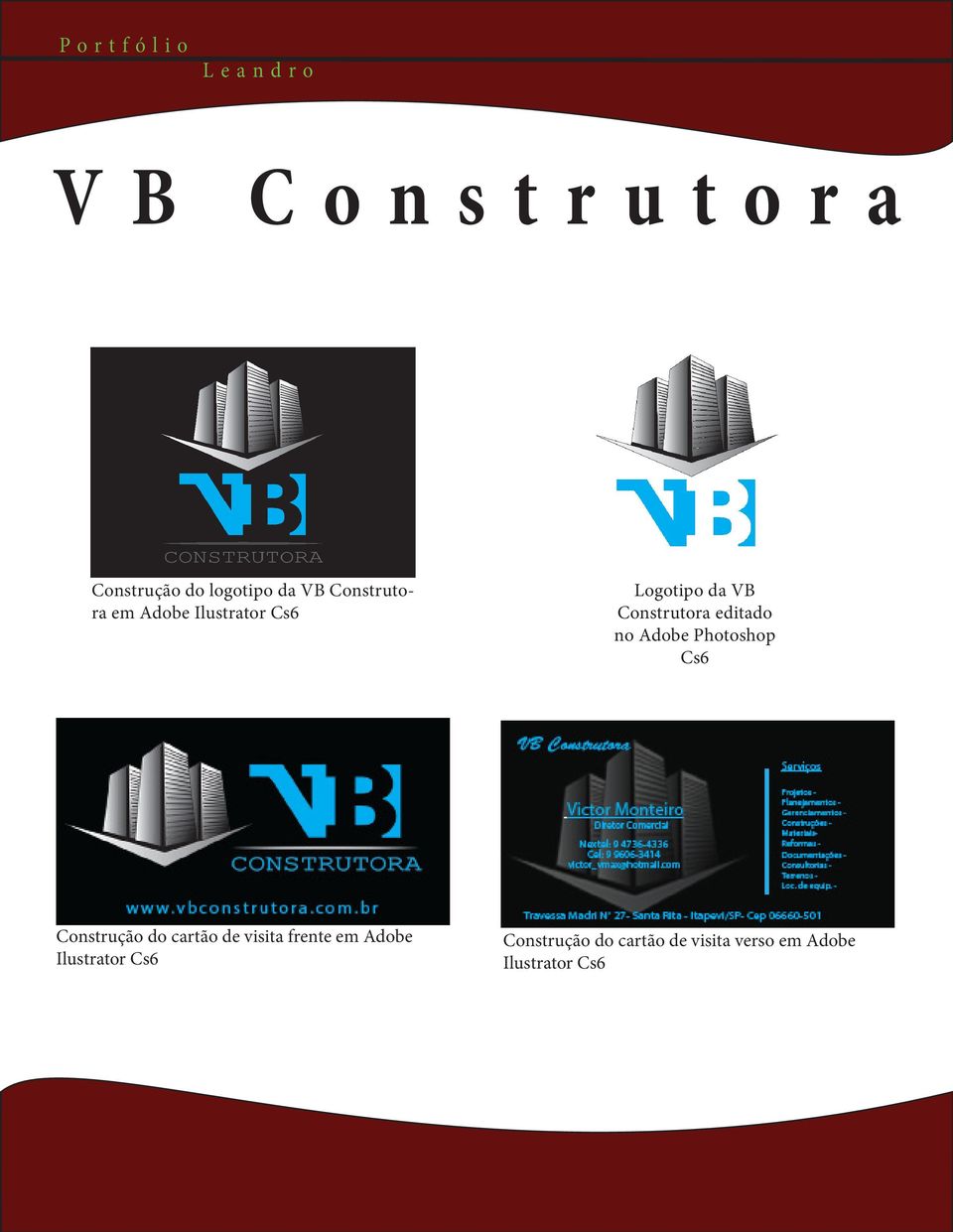 Photoshop Cs6 Construção do cartão de visita frente em Adobe