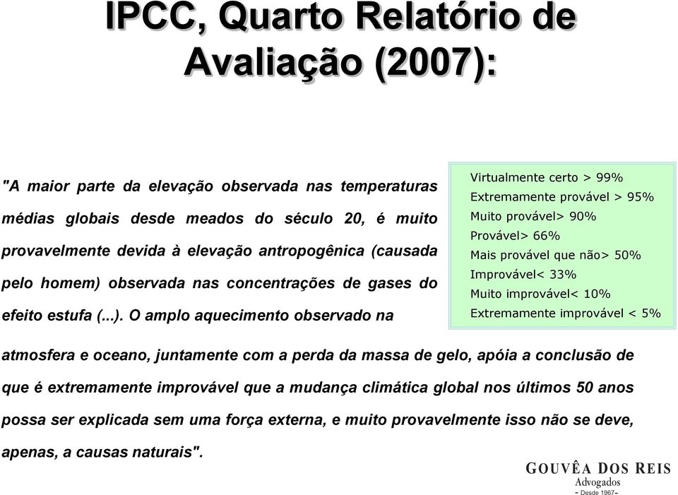 observada nas concentrações de gases do efeito estufa (...).