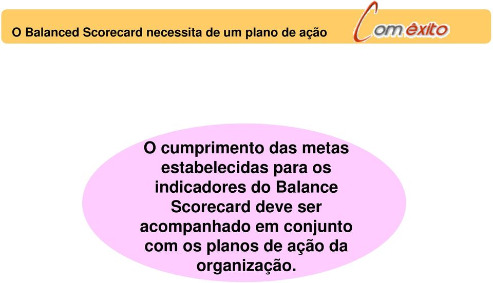 os indicadores do Balance Scorecard deve ser